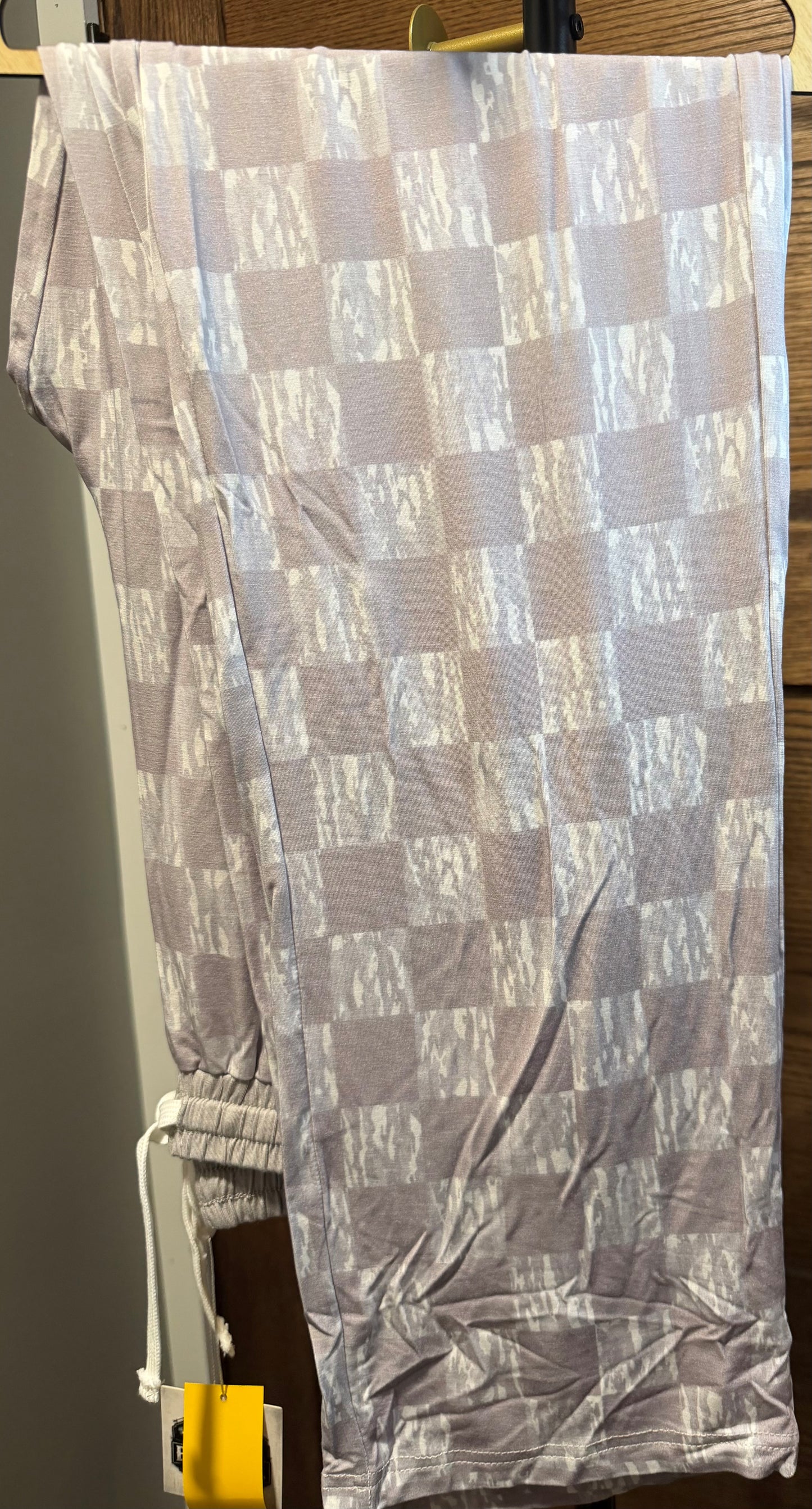 White Camo Checks Adult Straight Leg Pants
