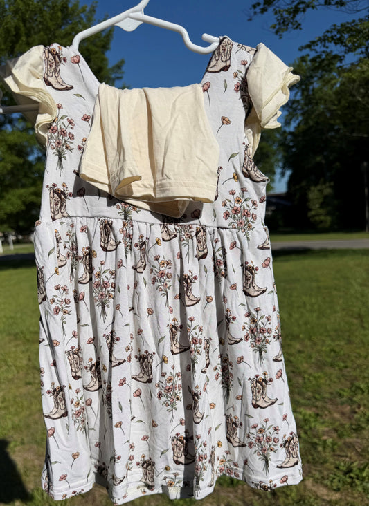Bloomin' Boots Bow Back Peplum Set