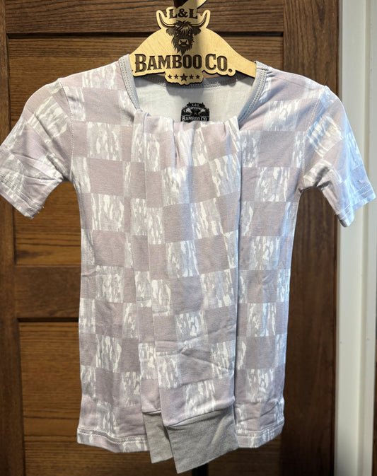 White Camo Checks Short Sleeve/Pants Set