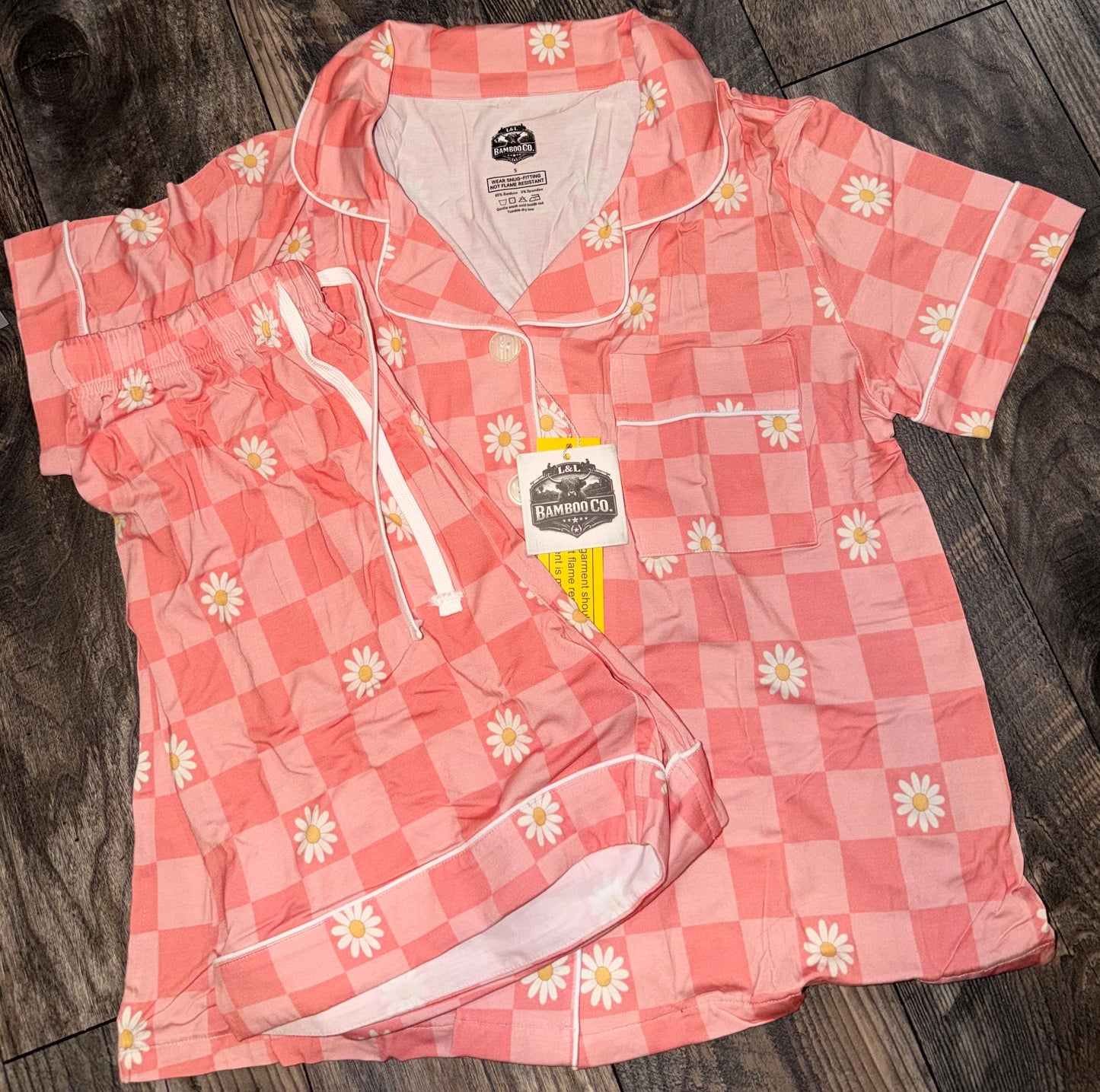 Pink Floral Checks Adult Formal Set